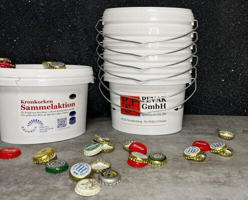 Kronkorken Aktion Pevak Kronkorken Sammeleimer